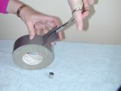 Cutting duct tape loops
