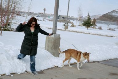 jess & stout in snow